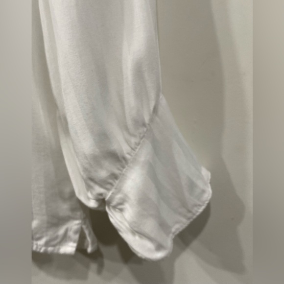 Current Air Anthropology White Long Sleeve Blouse Ruffles size S - Picture 6 of 12